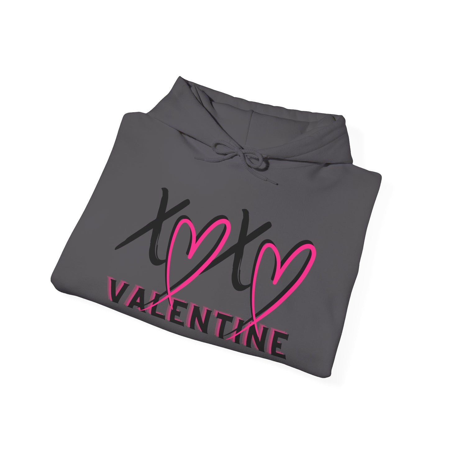 XOXO Valentine Hoodie | Cute Pink Heart Graphic Cozy Pullover by Subbin4Sanity