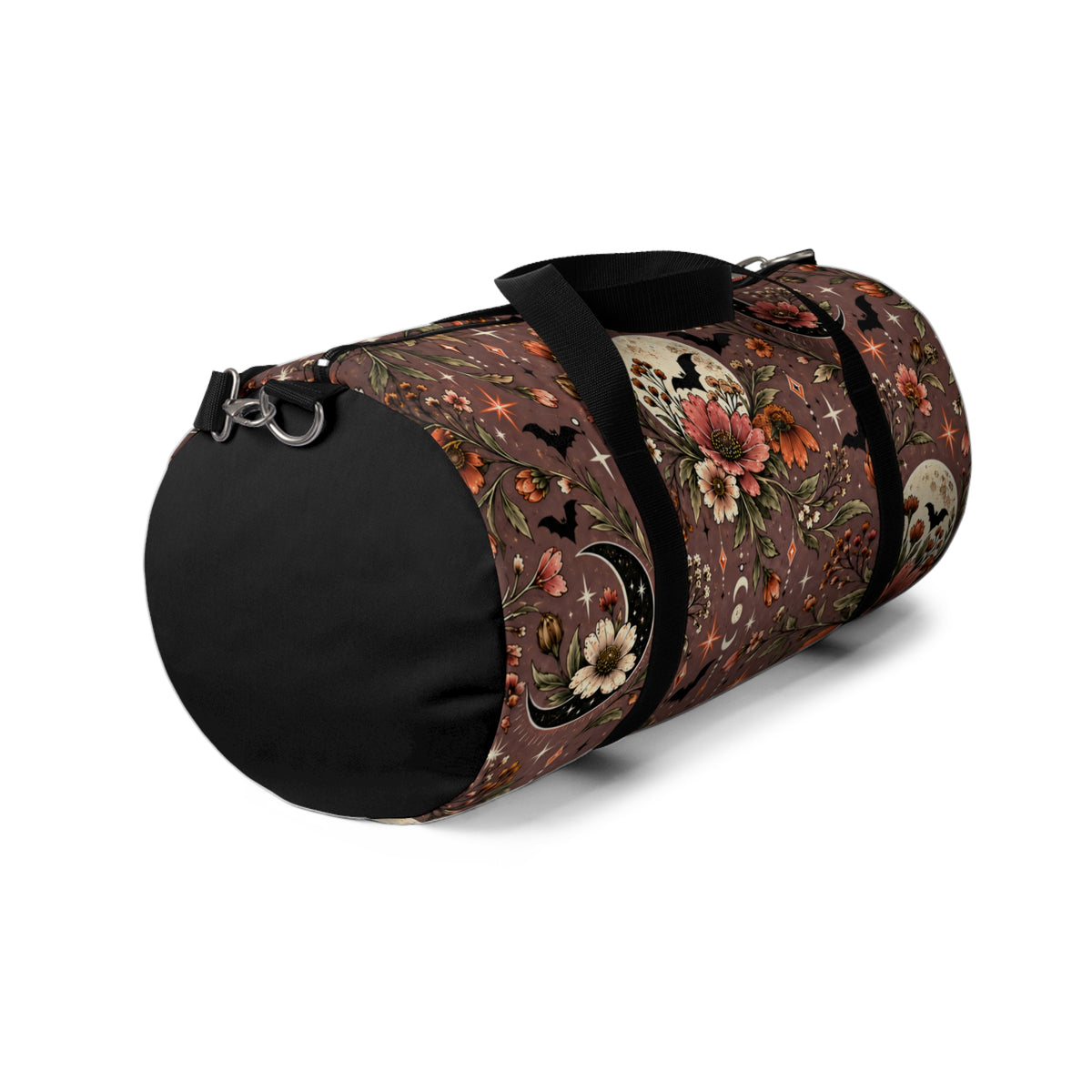 Midnight Wildflowers Duffel Bag | Boho Halloween Floral Celestial Travel Bag by Subbin4Sanity