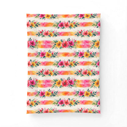 Wildflower Garden Stripe Pattern – Splatter Bloom Collection – Comforter