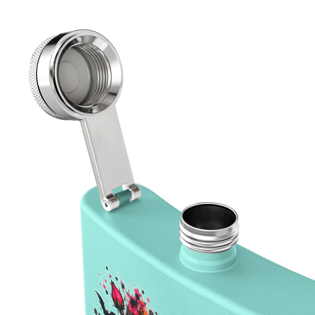 Deadly Blooms 6oz Stainless Steel Flask | Gothic Floral Skull Drinking Flask by Subbin4Sanity