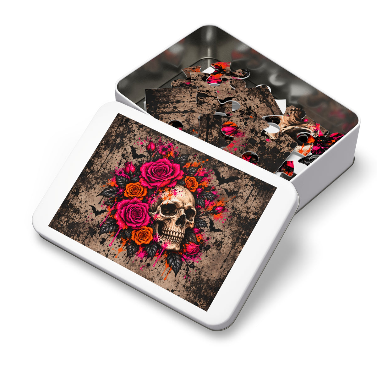 Deadly Blooms Halloween Jigsaw Puzzle | Gothic Floral Skull Puzzle by Subbin4Sanity