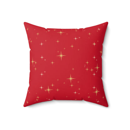 Christmas red Pillowcase & Pillow Insert with star pattern "merry chritmas yall"