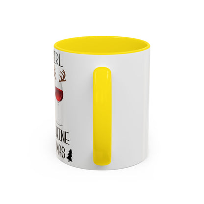 Christmas Coffee Mug, 11oz, "Just A Girl Who Loves Wine At Christmas"