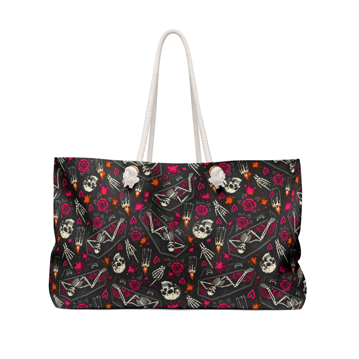 Dead & Unbothered Weekender Bag | Skull & Rose Halloween Travel Bag by Subbin4Sanity