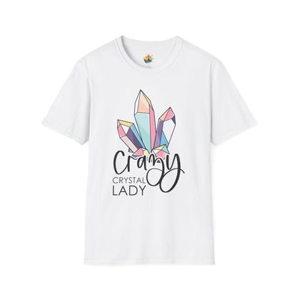 Crazy Crystal Lady Graphic T-Shirt | Funny Witchy Statement Tee by Subbin4Sanity