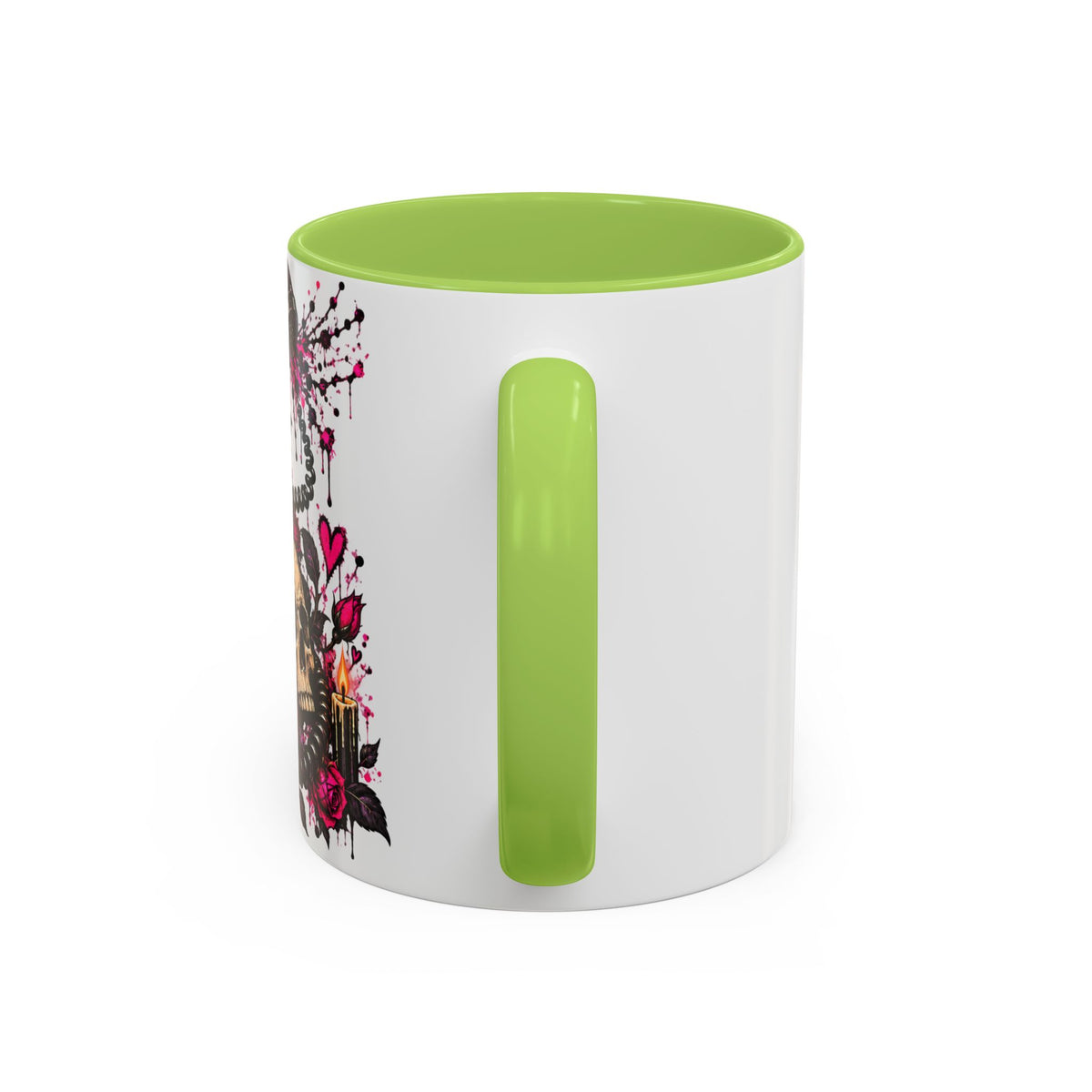 Karma’s Calling Coffee Mug | Gothic Skull & Telephone Ceramic Mug by Subbin4Sanity