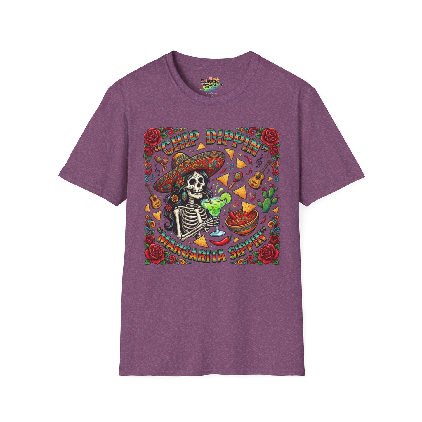 "Chip Dippin Margarita Sippin" (Circle) | Unisex Softstyle T-Shirt