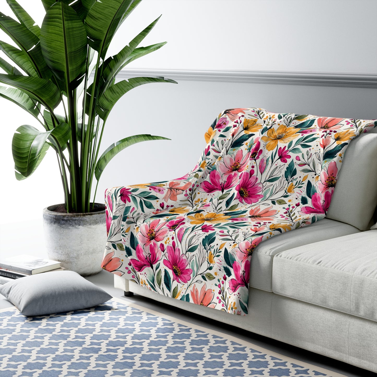 Modern Botanical Wildflower Pattern – Splatter Bloom Collection – Original Seamless Design By Subbin4Sanity