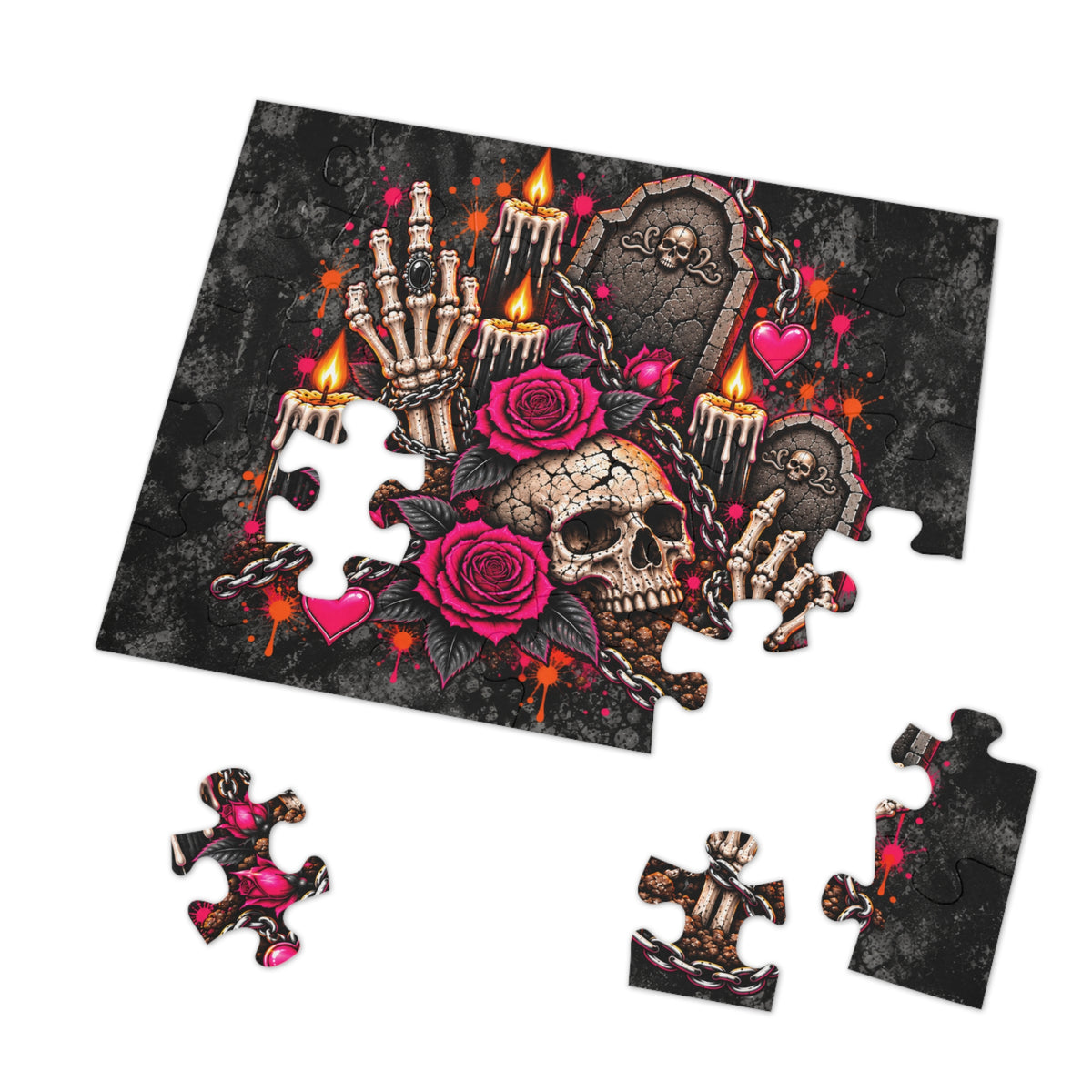 Dirt & Defiance Halloween Jigsaw Puzzle | Gothic Coffin Statement Puzzle by Subbin4Sanity