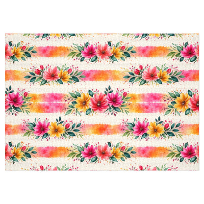 Wildflower Garden Stripe Pattern – Splatter Bloom Collection – Puzzle & Tin Storage Box