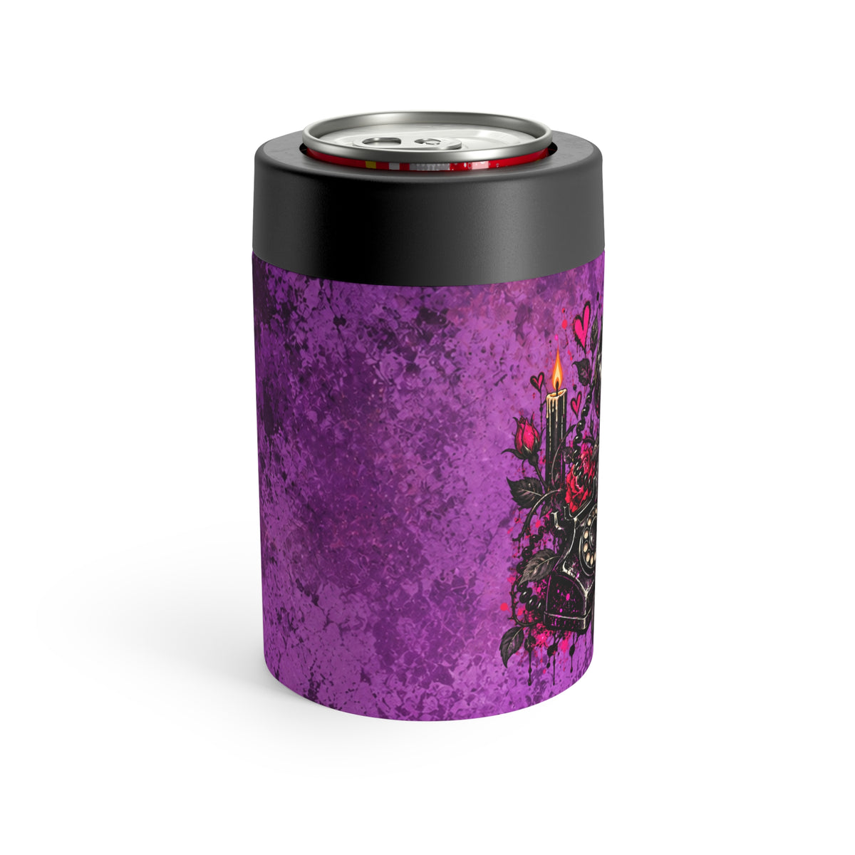 Karma’s Calling 12oz Insulated Stainless Steel Koozie | Gothic Skull Can Holder by Subbin4Sanity