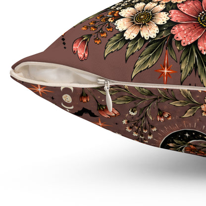 Made Of Moonlight And Wildflowers + Midnight Wildflowers Double-Sided Pillowcase & Insert | Boho Halloween Decor by Subbin4Sanity