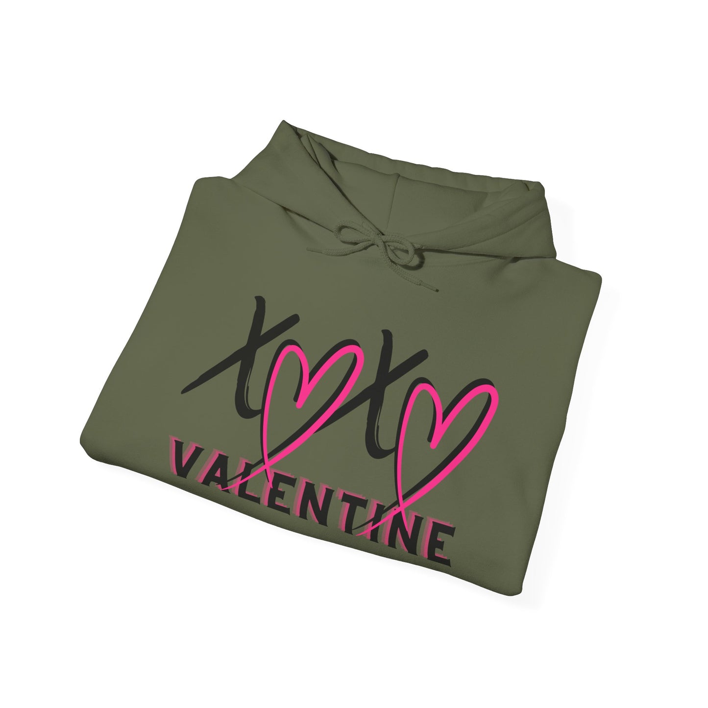 XOXO Valentine Hoodie | Cute Pink Heart Graphic Cozy Pullover by Subbin4Sanity