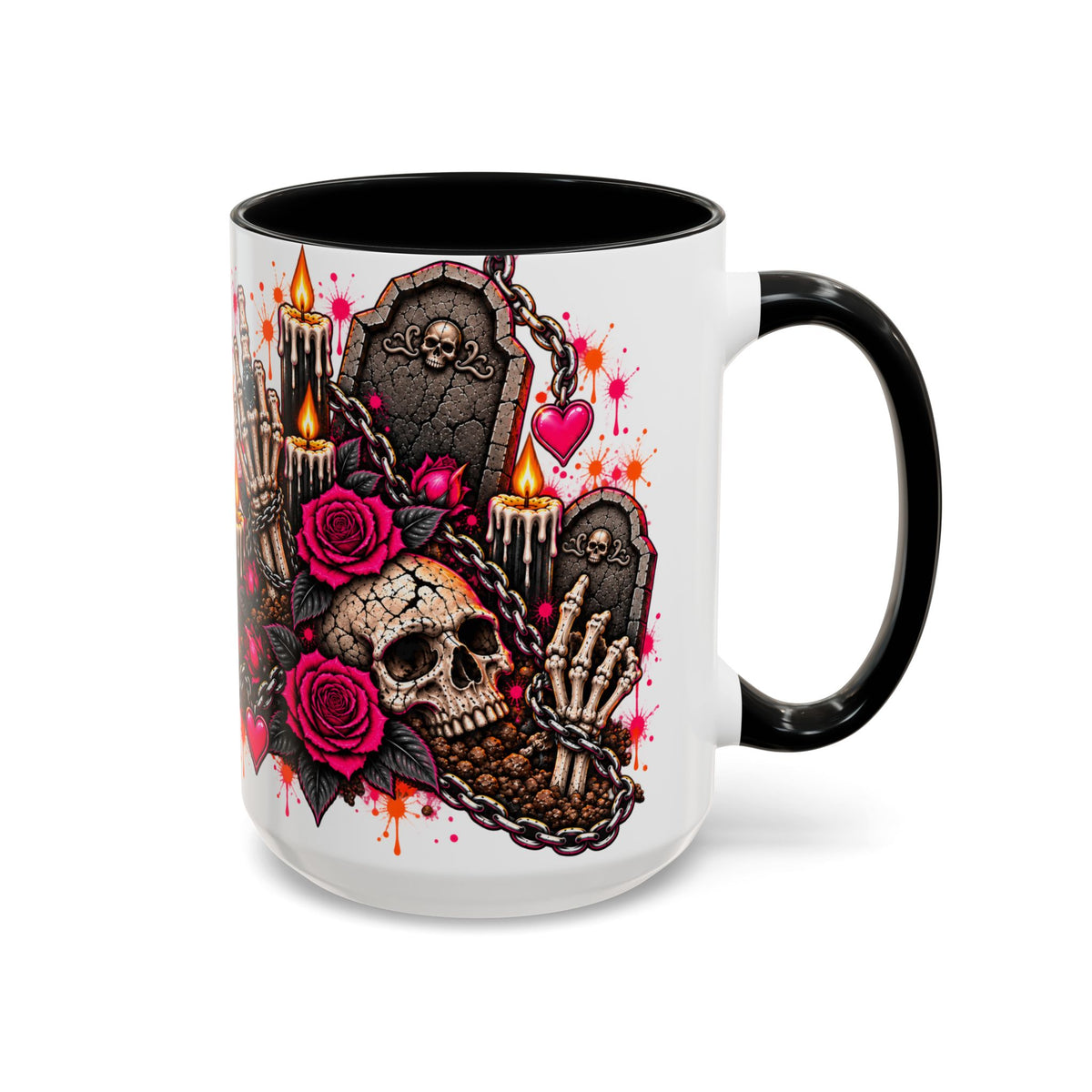 Dirt & Defiance Coffee Mug | Gothic Skull & Coffin Ceramic Mug by Subbin4Sanity