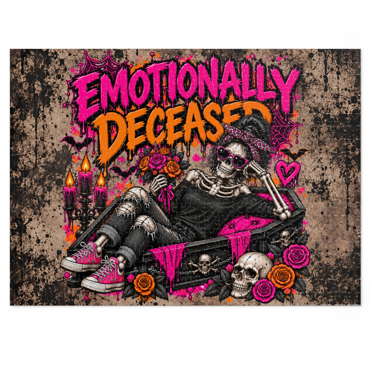 Emotionally Deceased Halloween Jigsaw Puzzle | Dark Humor Gothic Puzzle by Subbin4Sanity