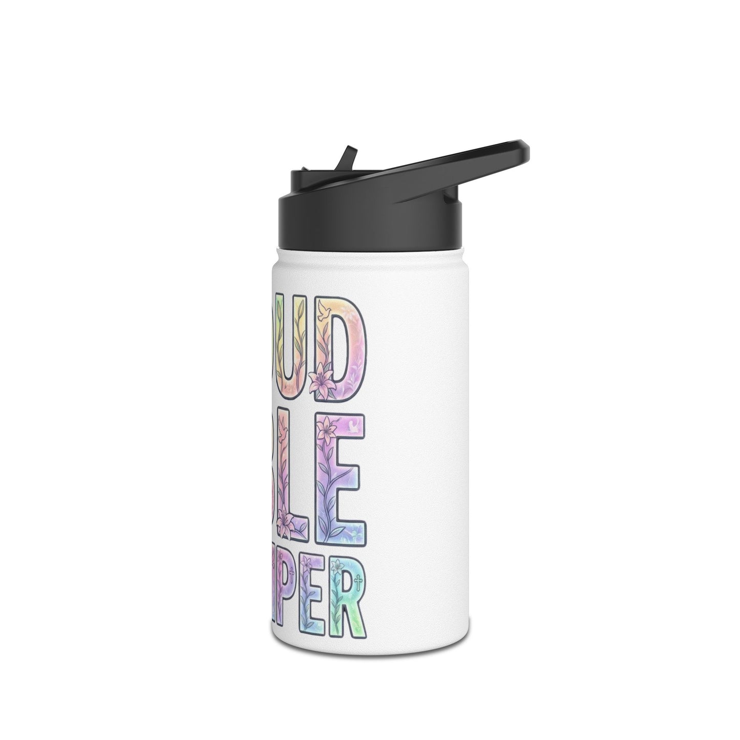 Proud Bible Thumper Pastel Rainbow Easter Faith Stainless Steel Water Bottle