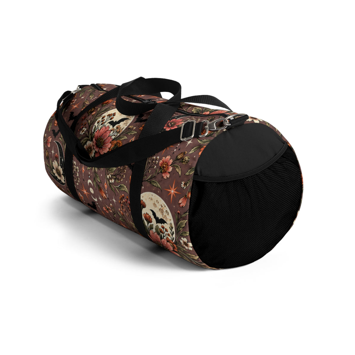 Midnight Wildflowers Duffel Bag | Boho Halloween Floral Celestial Travel Bag by Subbin4Sanity