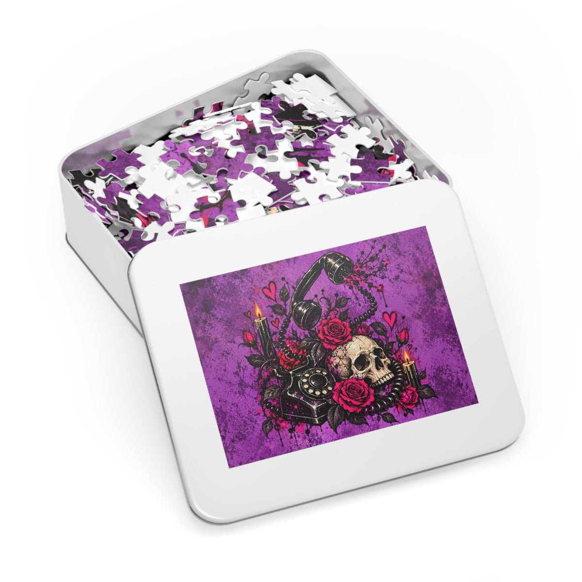 Karma’s Calling Halloween Jigsaw Puzzle | Gothic Skull Statement Puzzle by Subbin4Sanity