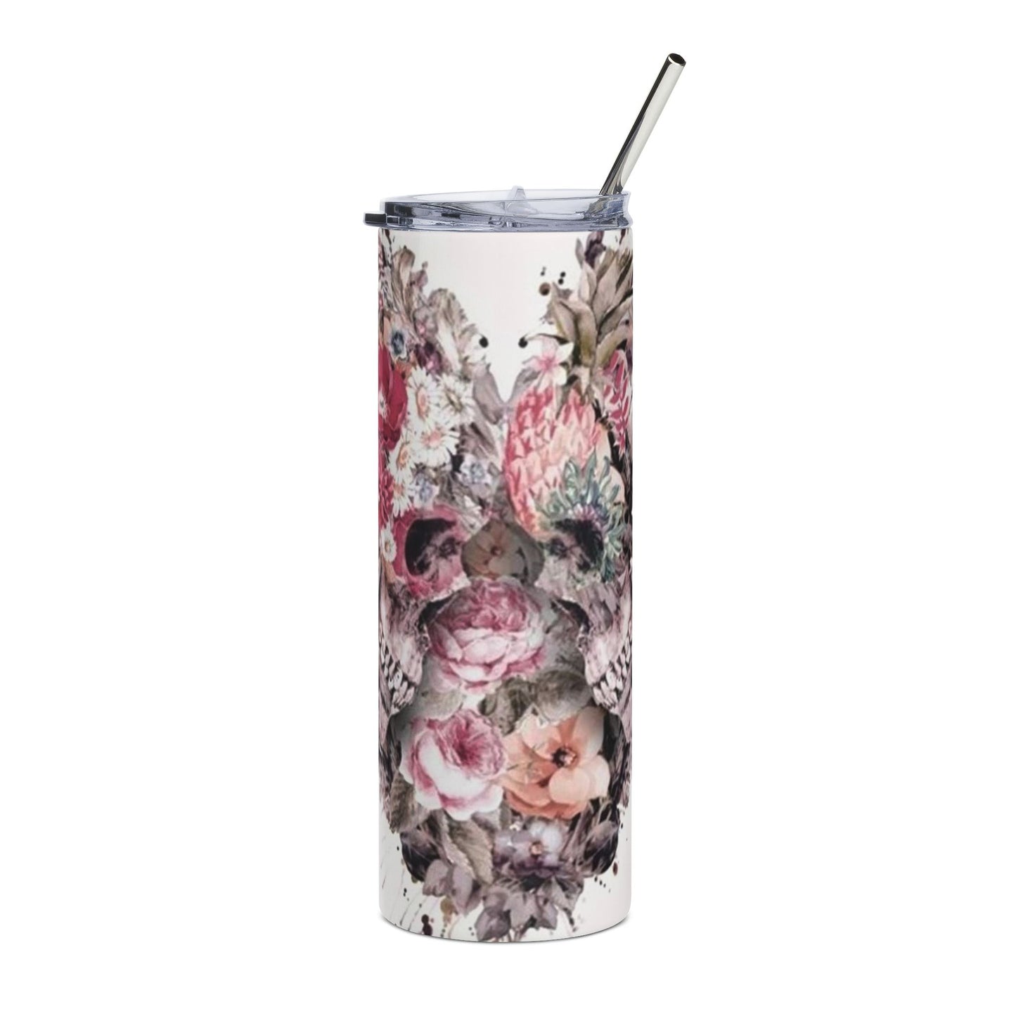 20oz Skinny Tumbler — Heart Skeleton Travel Cup