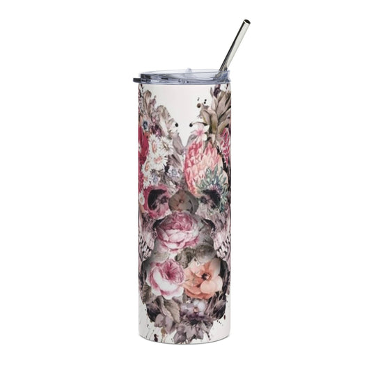 20oz Skinny Tumbler — Heart Skeleton Travel Cup