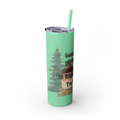 Christmas Skinny Tumbler with Straw, 20oz