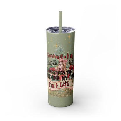 Christmas Skinny Tumbler with Straw, 20oz