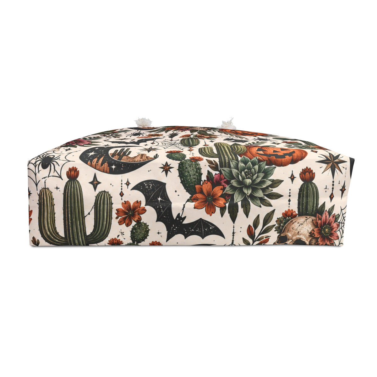 Desert Moonlight Weekender Bag | Boho Halloween Cactus & Floral Travel Tote by Subbin4Sanity