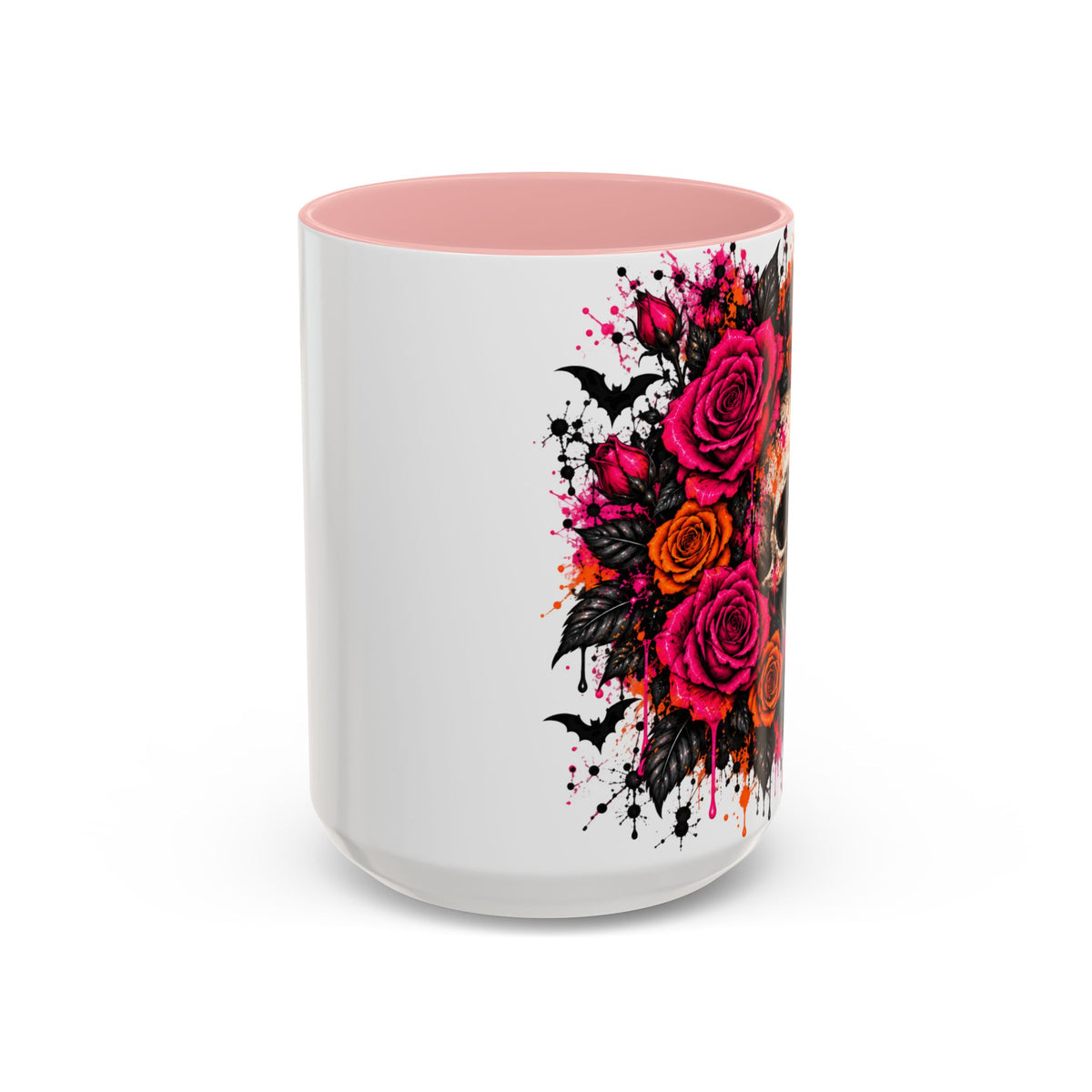 Deadly Blooms Coffee Mug | Gothic Floral Skull Ceramic Mug by Subbin4Sanity