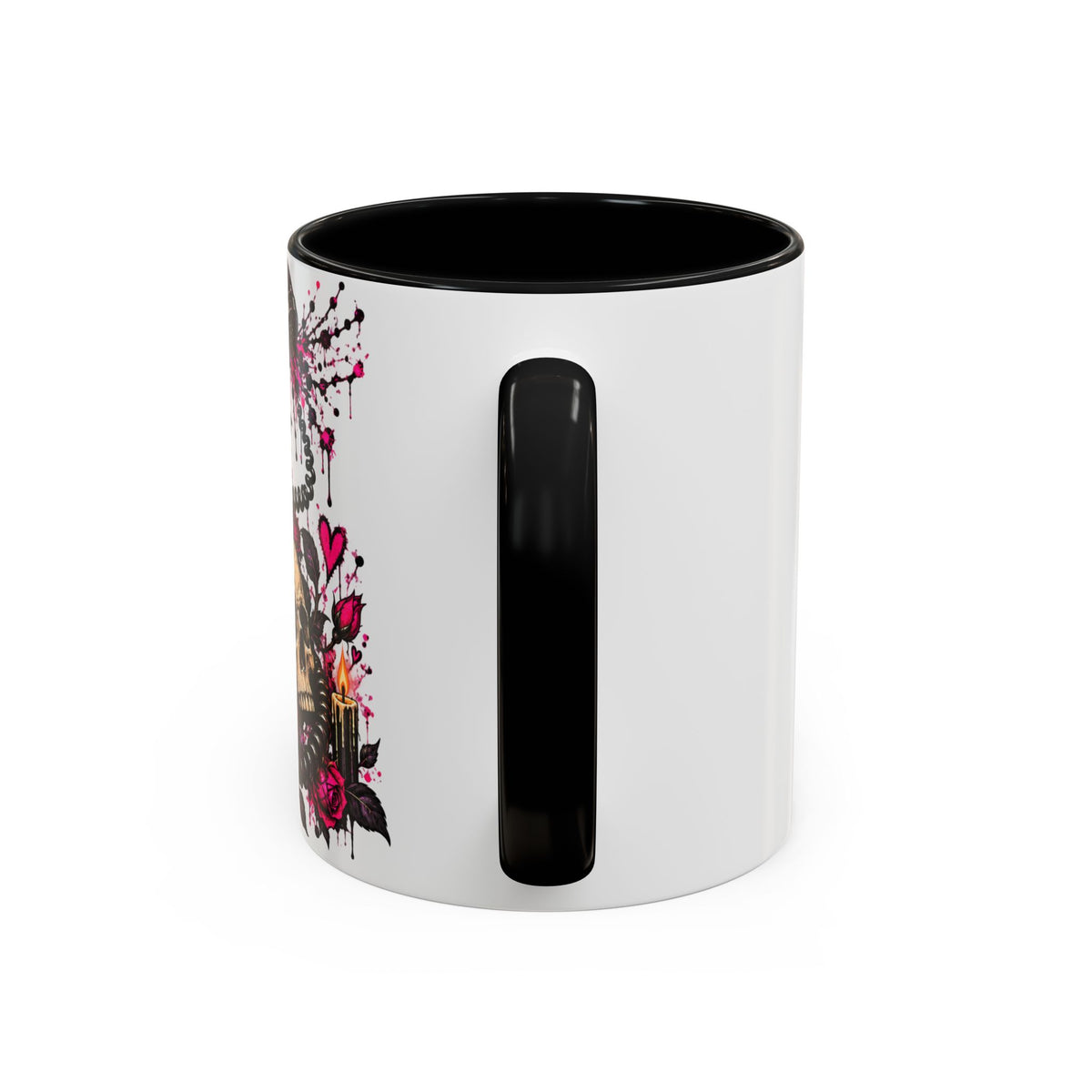Karma’s Calling Coffee Mug | Gothic Skull & Telephone Ceramic Mug by Subbin4Sanity