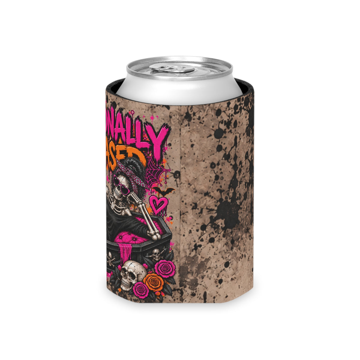 Emotionally Deceased Foam Grip Koozie | Dark Humor Gothic Can Cooler by Subbin4Sanity