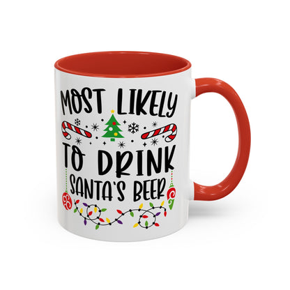 Christmas Coffee Mug, 11oz, "To drink Santa's beer"