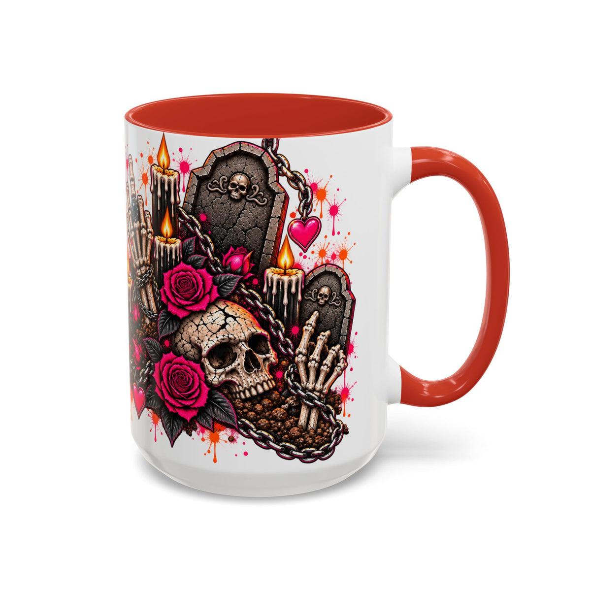 Dirt & Defiance Coffee Mug | Gothic Skull & Coffin Ceramic Mug by Subbin4Sanity