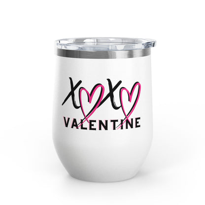 Valentine XOXO Hearts 12oz Wine Tumbler