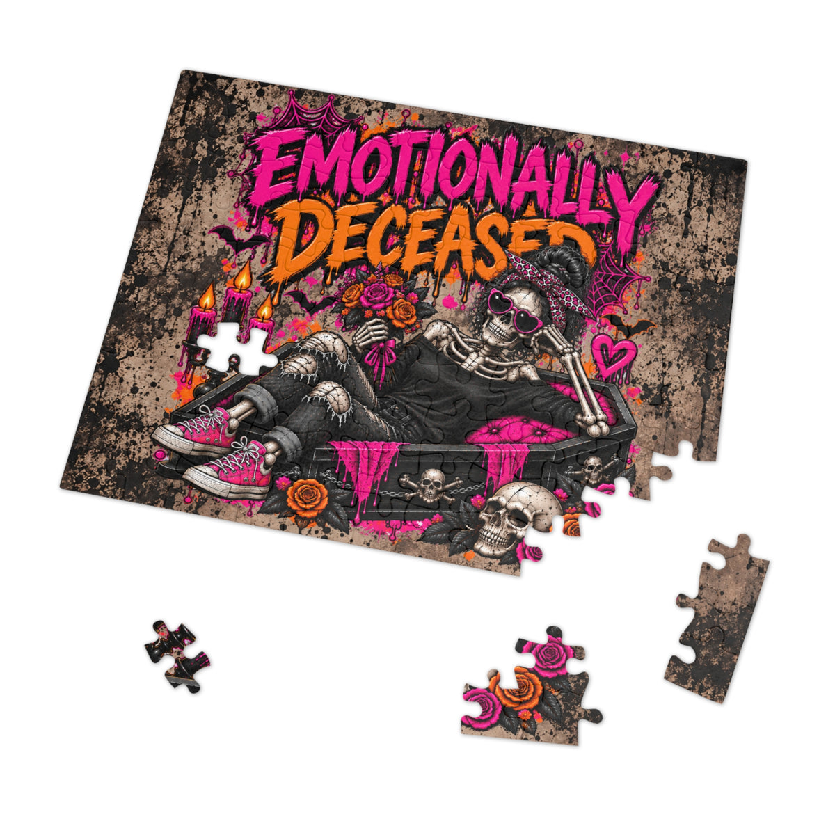Emotionally Deceased Halloween Jigsaw Puzzle | Dark Humor Gothic Puzzle by Subbin4Sanity