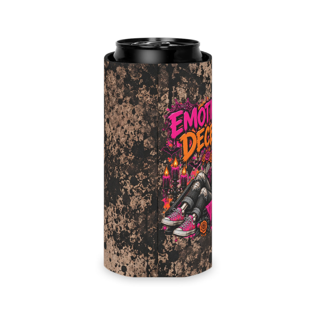 Emotionally Deceased Foam Grip Koozie | Dark Humor Gothic Can Cooler by Subbin4Sanity