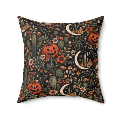 Even The Darkest Nights Make Something Bloom + Crescent Blooms Double-Sided Pillowcase & Insert | Celestial Boho Halloween Decor by Subbin4Sanity