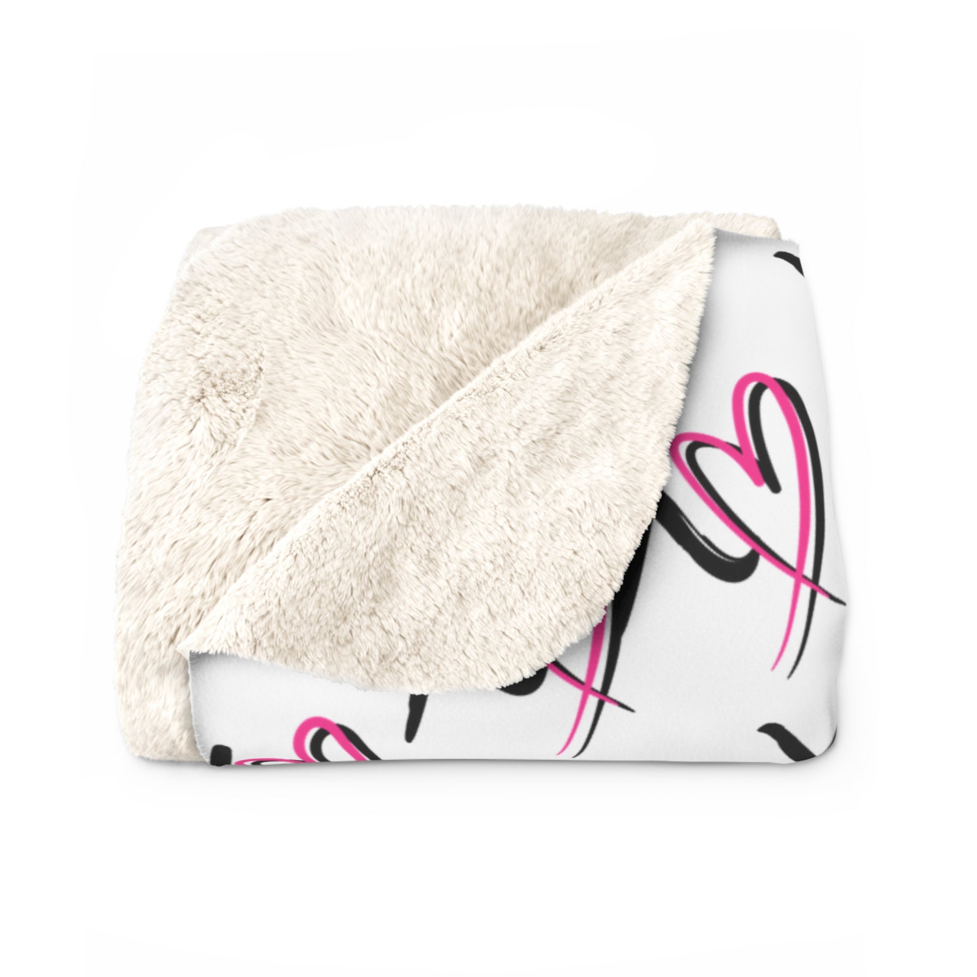 White XOXO Valentine’s sherpa fleece blanket cozy throw