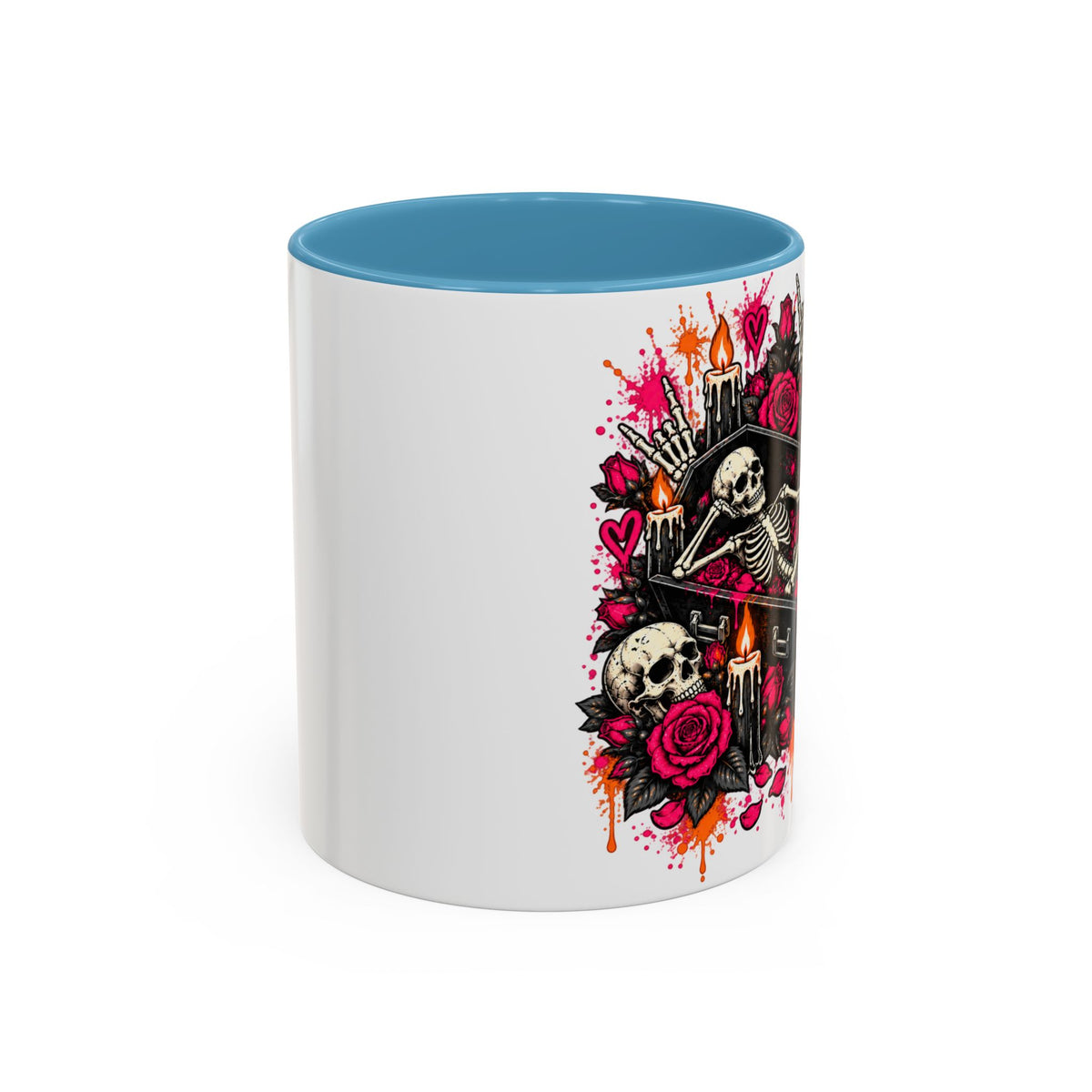 Dead & Unbothered Coffee Mug | Gothic Skeleton Ceramic Mug by Subbin4Sanity