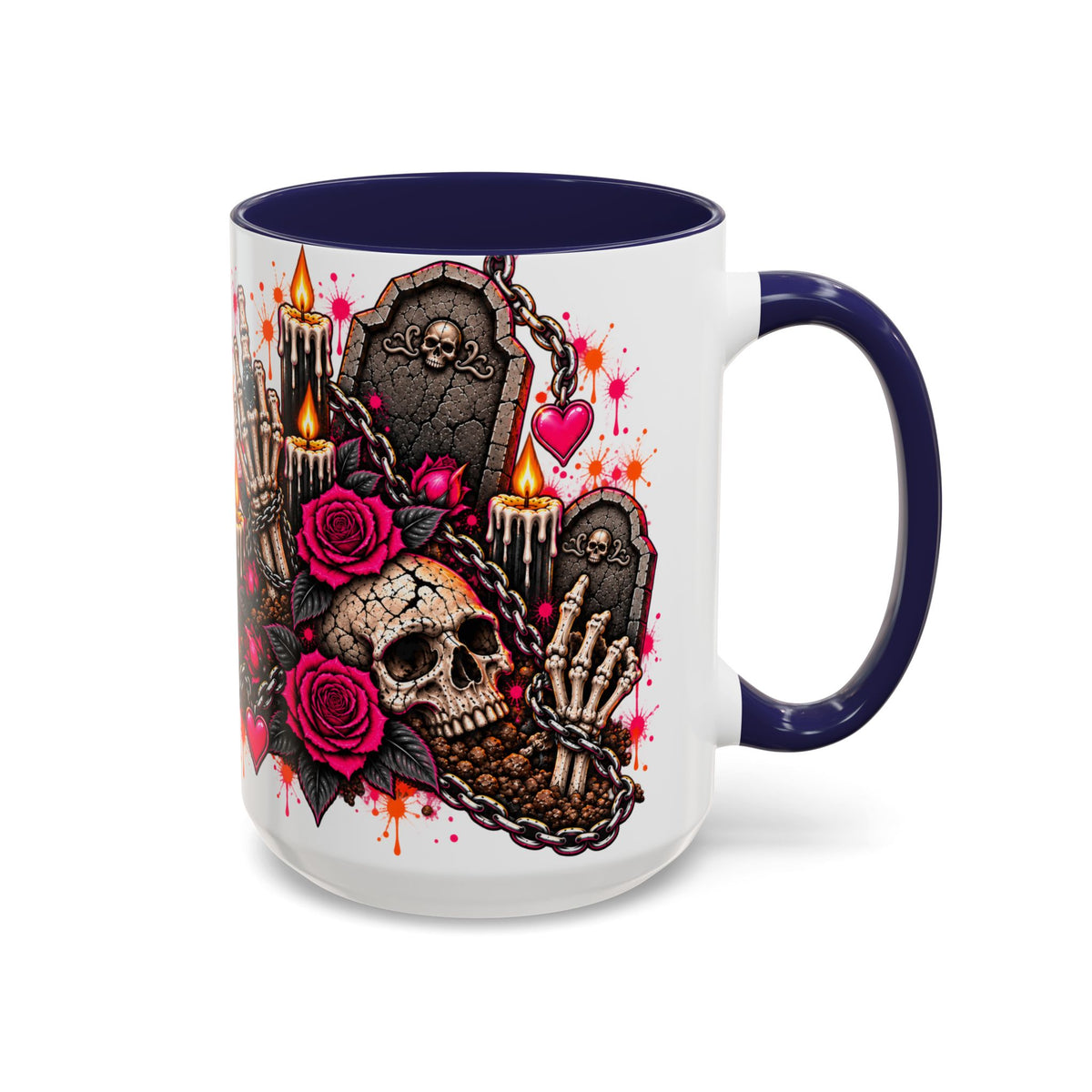 Dirt & Defiance Coffee Mug | Gothic Skull & Coffin Ceramic Mug by Subbin4Sanity