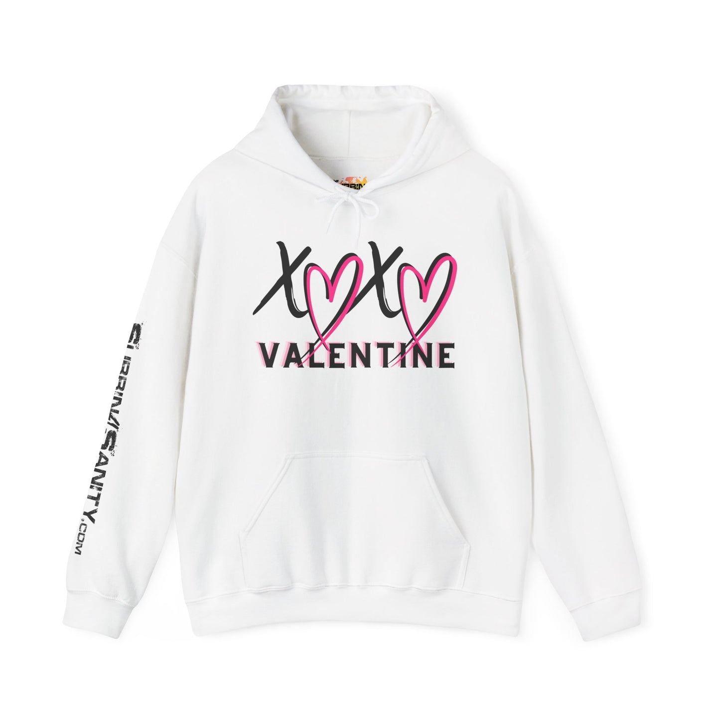 XOXO Valentine Hoodie | Cute Pink Heart Graphic Cozy Pullover by Subbin4Sanity