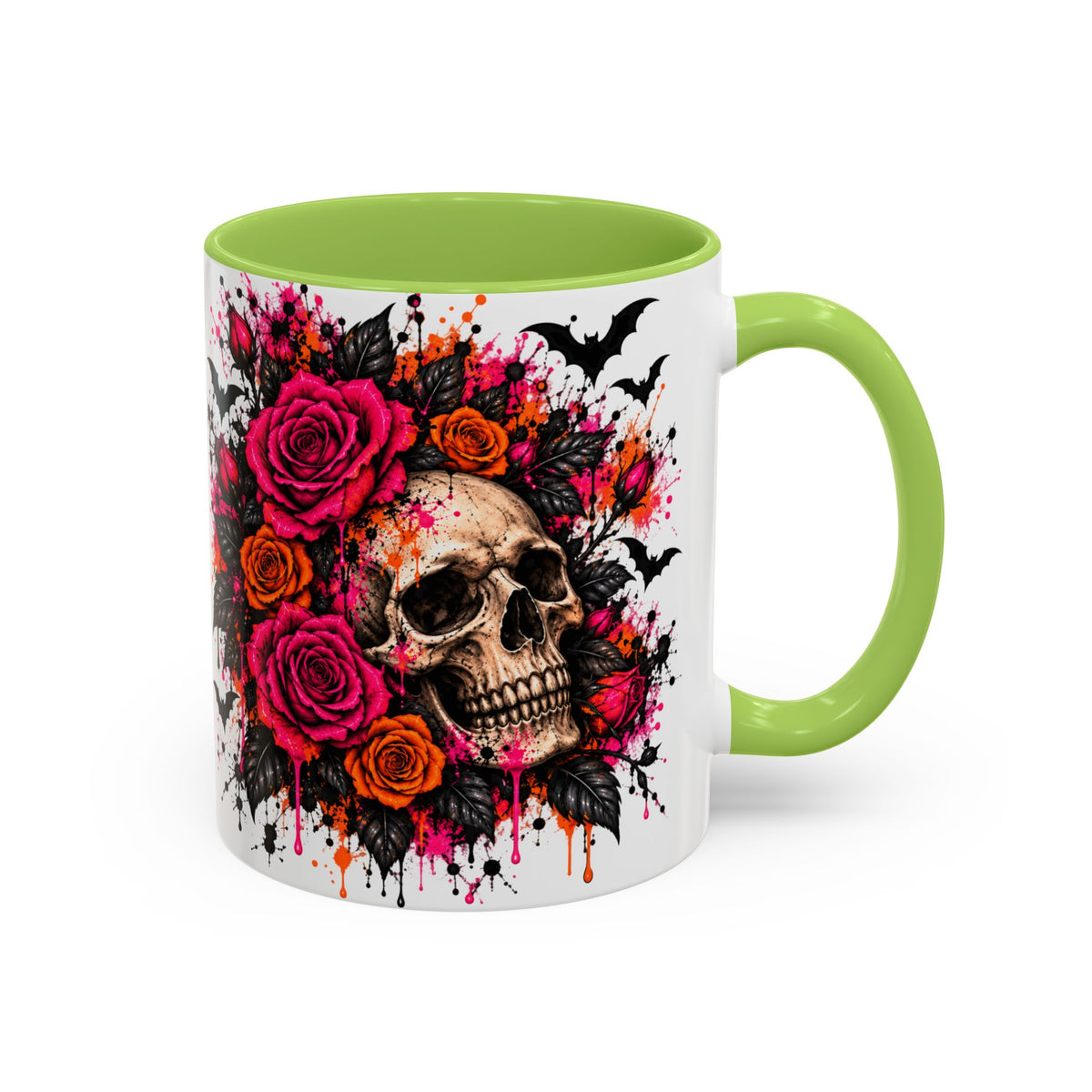Deadly Blooms Coffee Mug | Gothic Floral Skull Ceramic Mug by Subbin4Sanity