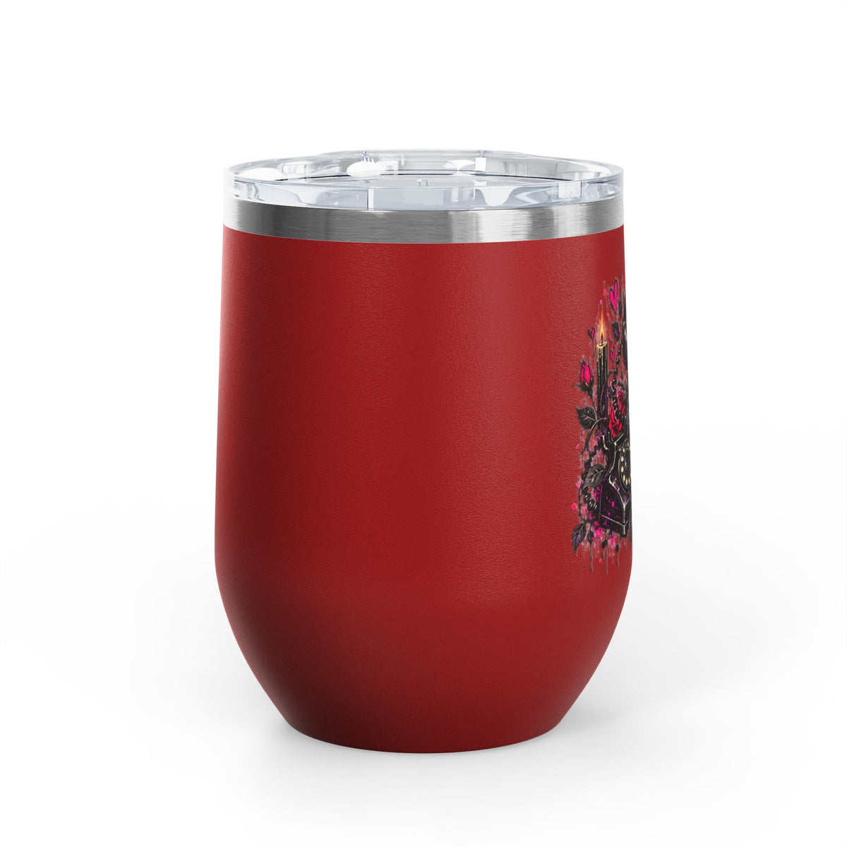 Karma’s Calling 12oz Wine Tumbler | Gothic Skull & Telephone Stainless Steel Cup by Subbin4Sanity