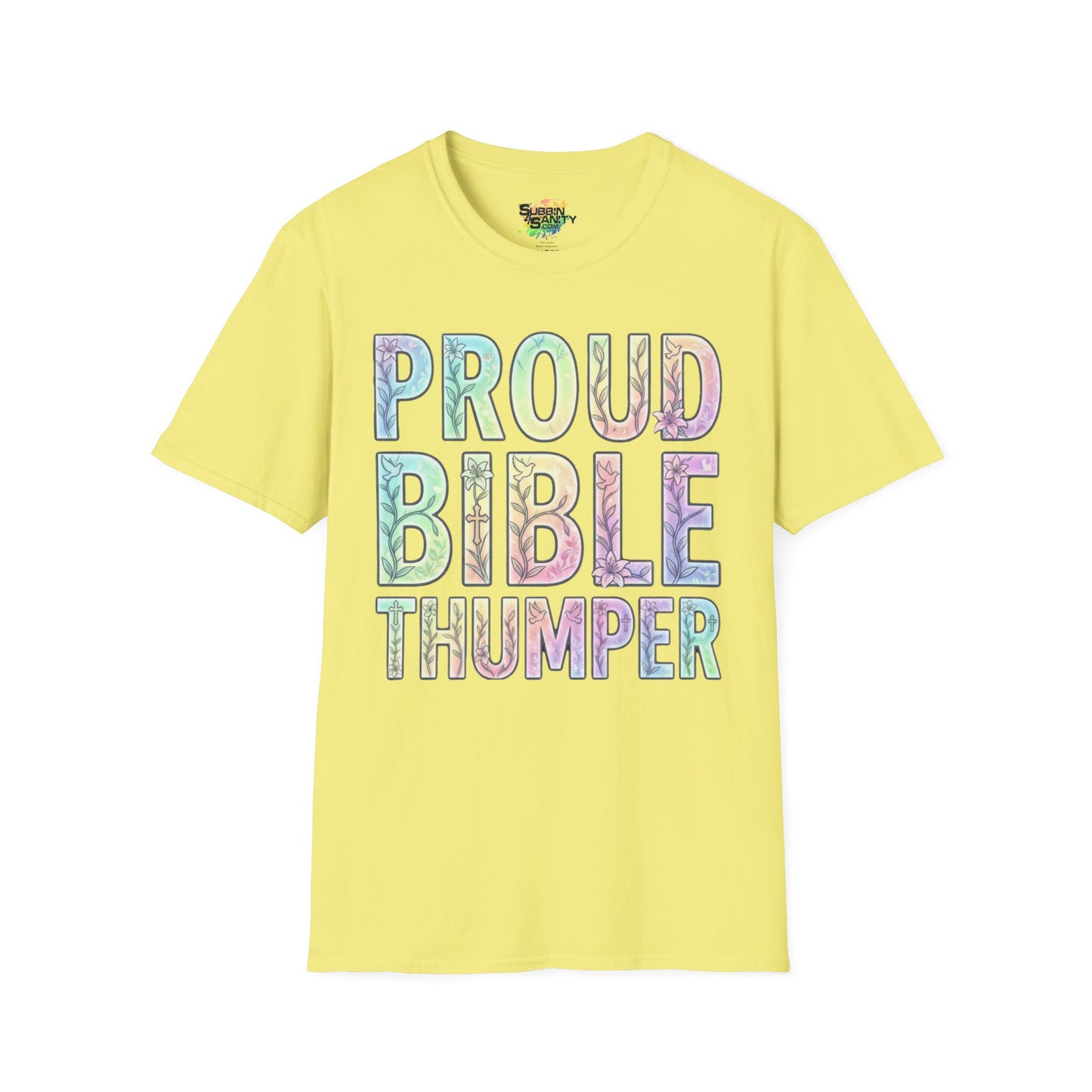 Proud Bible Thumper Pastel Rainbow Easter Faith Unisex Soft Style T-Shirt