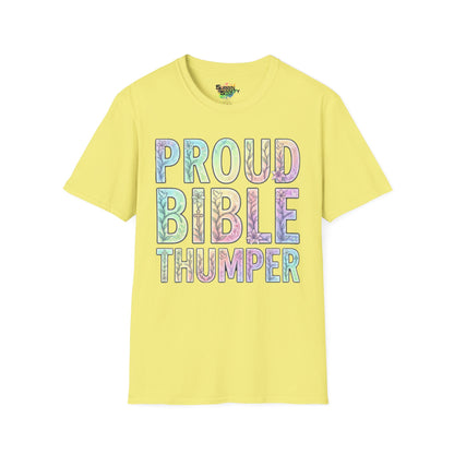 Proud Bible Thumper Pastel Rainbow Easter Faith Unisex Soft Style T-Shirt