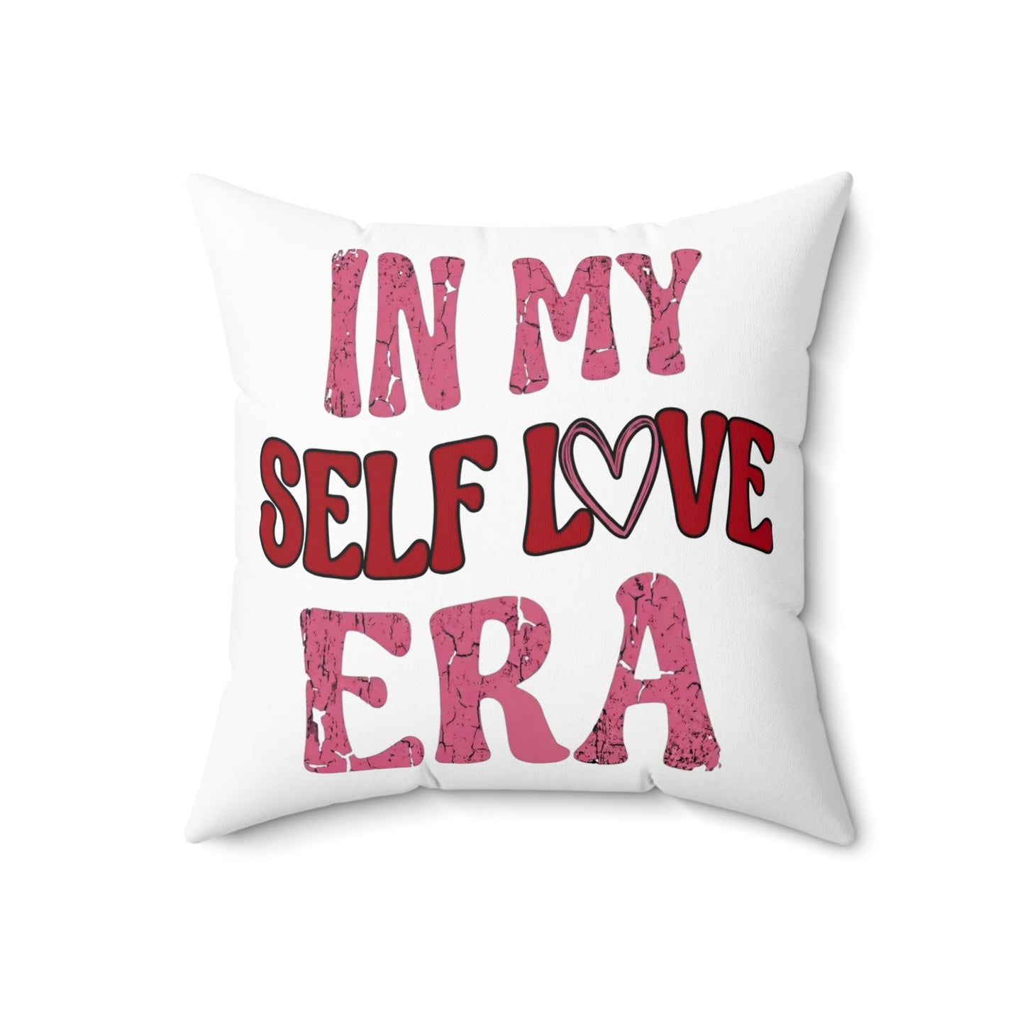 In My Self Love Era Red Watercolor Heart Patterned Double Sided Pillowcase & Pillow Insert