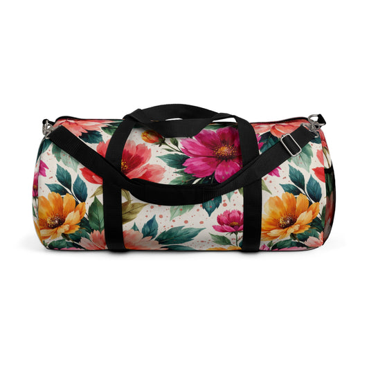 Electric Wildflower Garden Pattern – Splatter Bloom Collection - Duffel Travel Bag