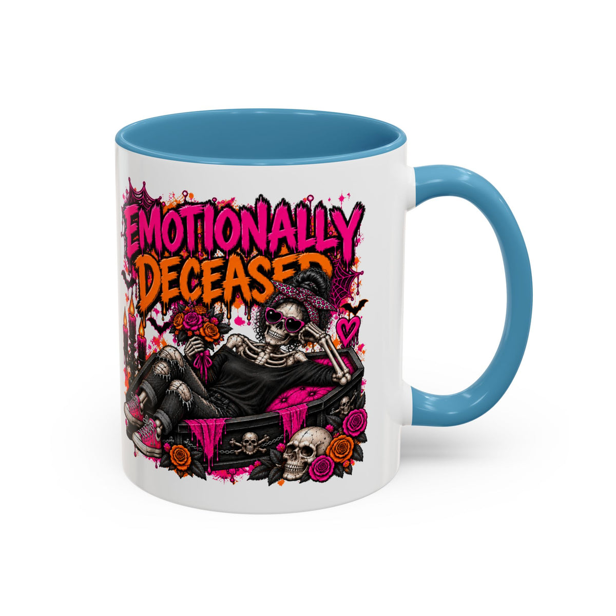 Emotionally Deceased Coffee Mug | Sarcastic Gothic Ceramic Mug by Subbin4Sanity