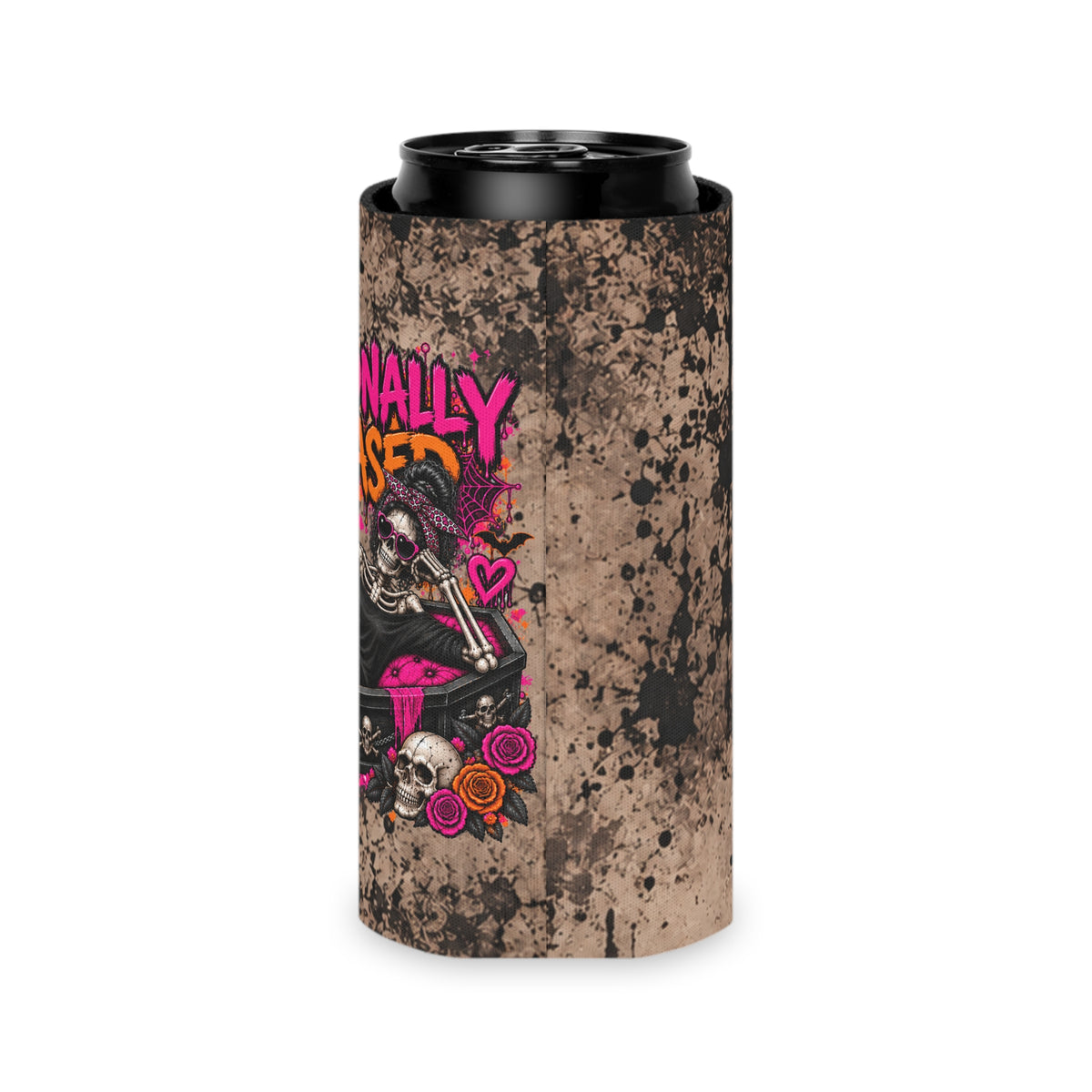 Emotionally Deceased Foam Grip Koozie | Dark Humor Gothic Can Cooler by Subbin4Sanity