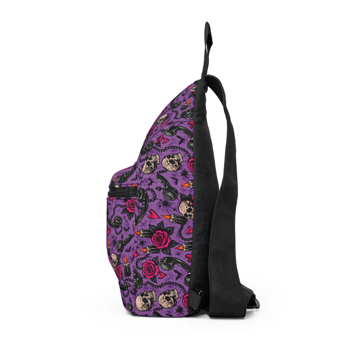 Karma’s Calling Crossbody Bag | Skull & Rose Halloween Shoulder Bag by Subbin4Sanity