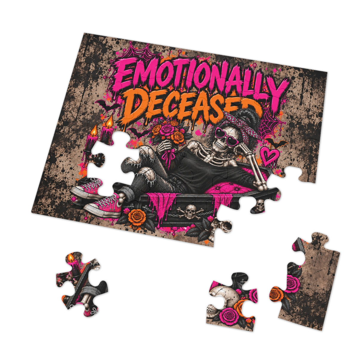 Emotionally Deceased Halloween Jigsaw Puzzle | Dark Humor Gothic Puzzle by Subbin4Sanity